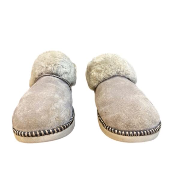 Olukai Ku'i Scuff Gray Suede Shearling Slipper Women size 8 - Picture 6 of 7